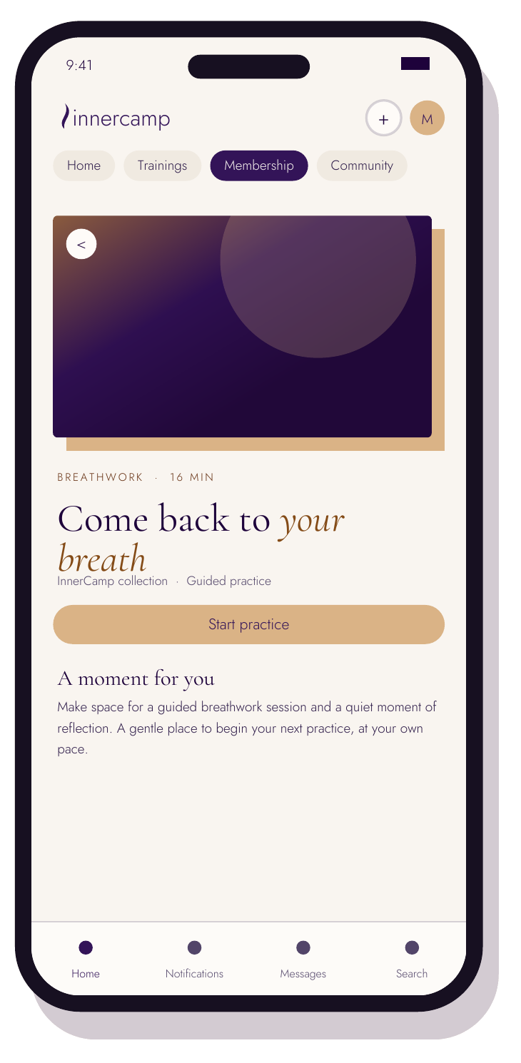 InnerCamp app — Guided practice