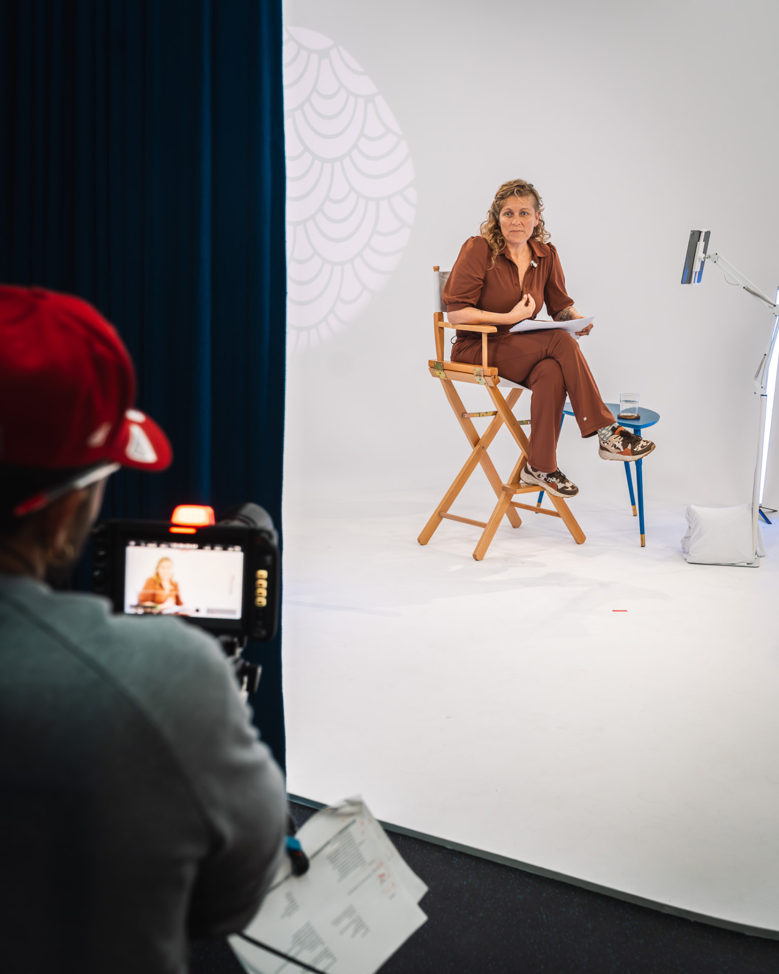 Marjolein being filmed in the InnerCamp studio