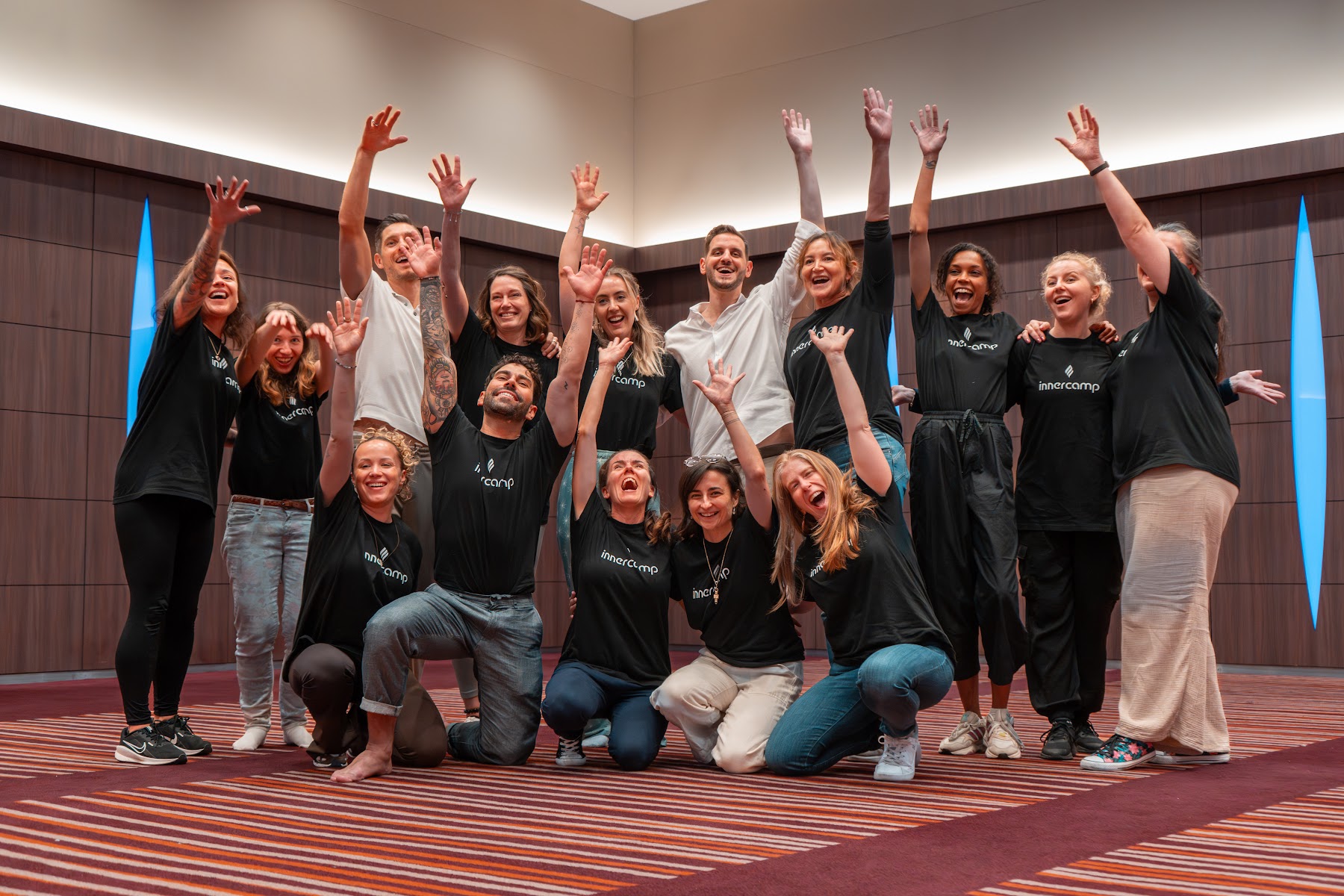 The InnerCamp team celebrating after an event