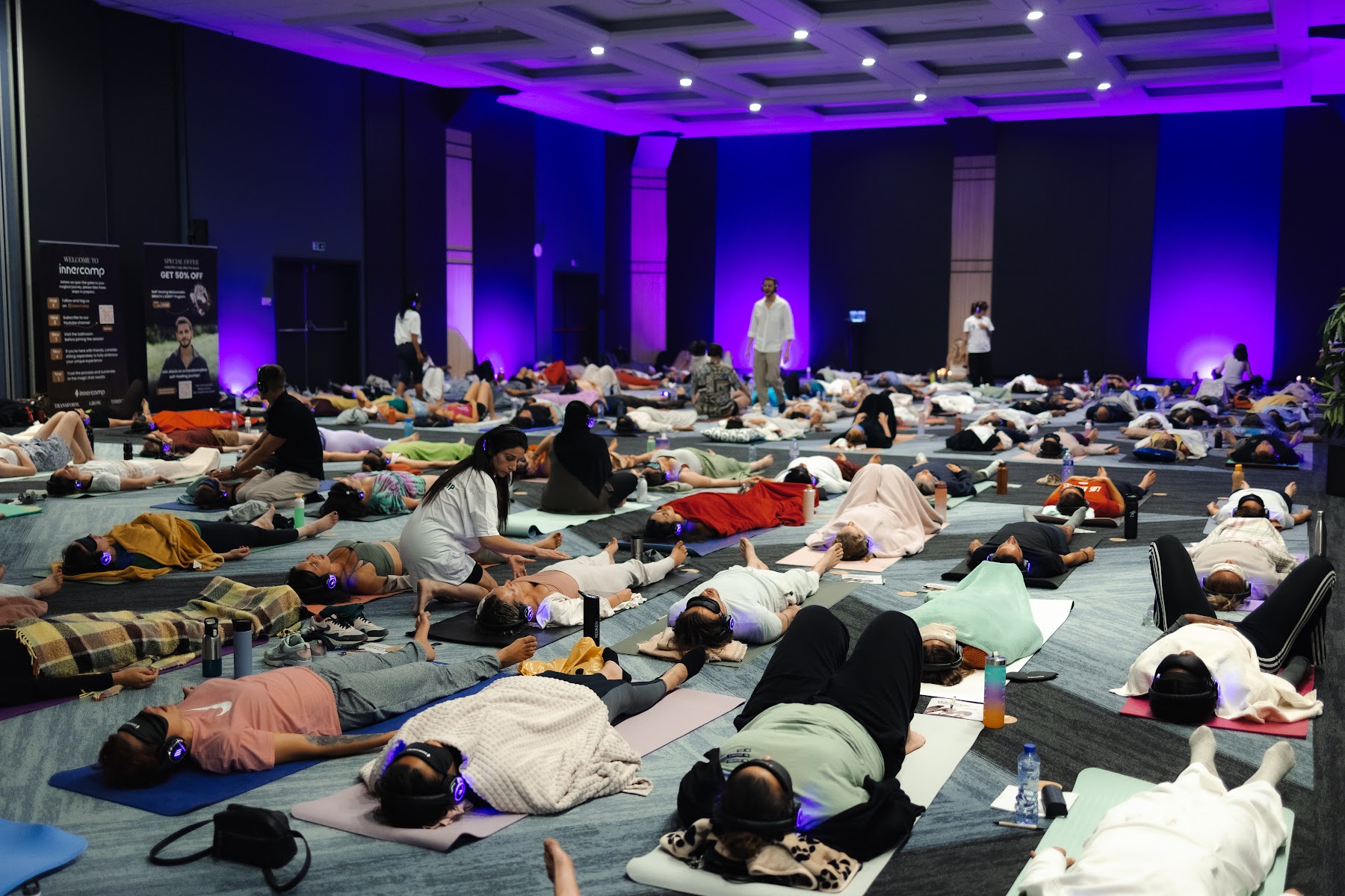 Participants with arms up