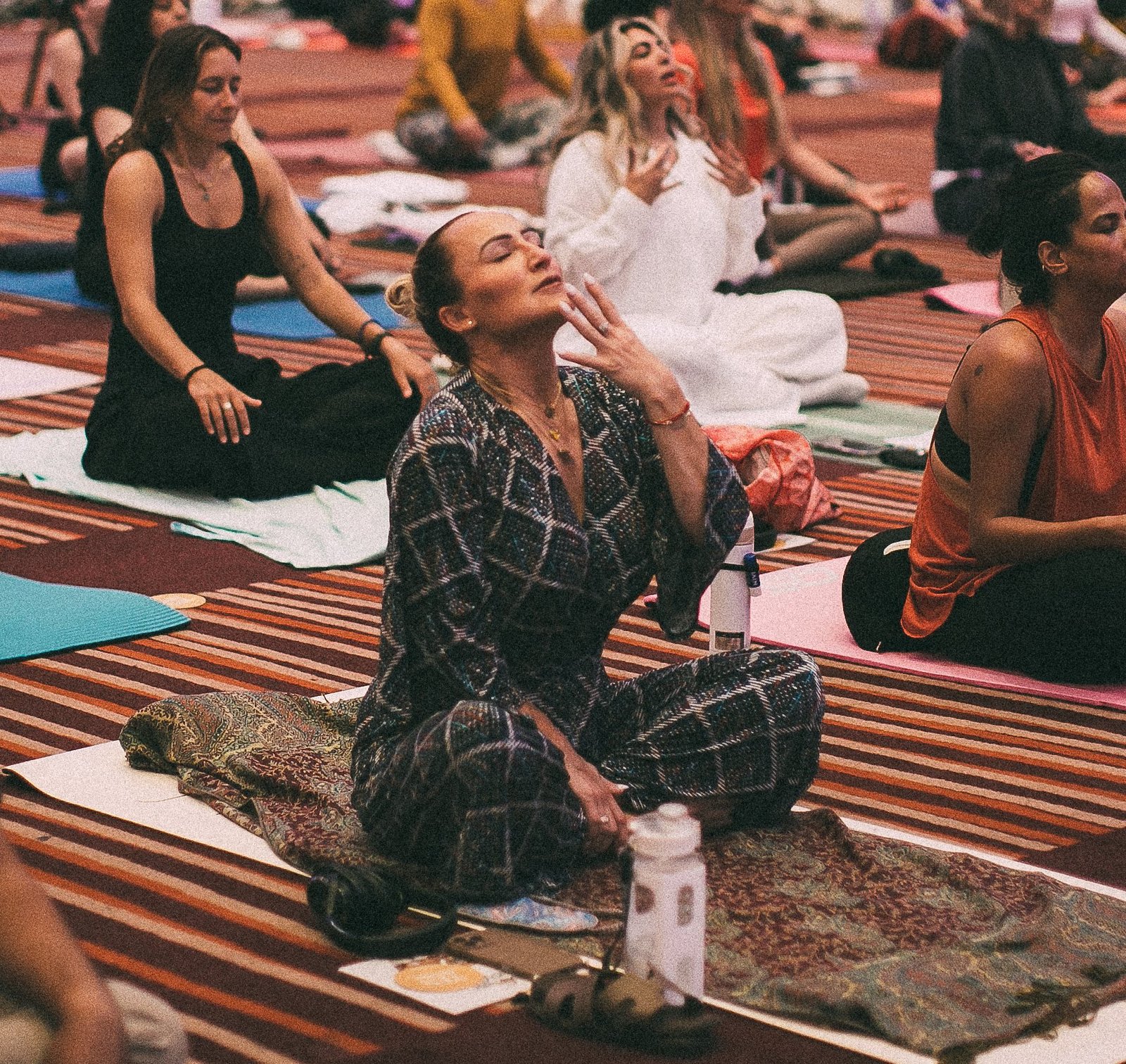 A participant immersed in an InnerCamp energy practice