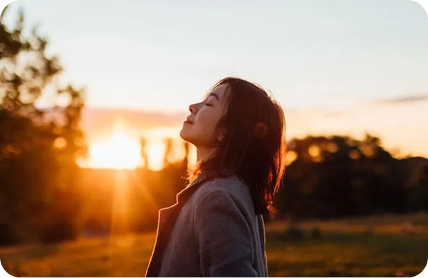 A person looking up at the sky