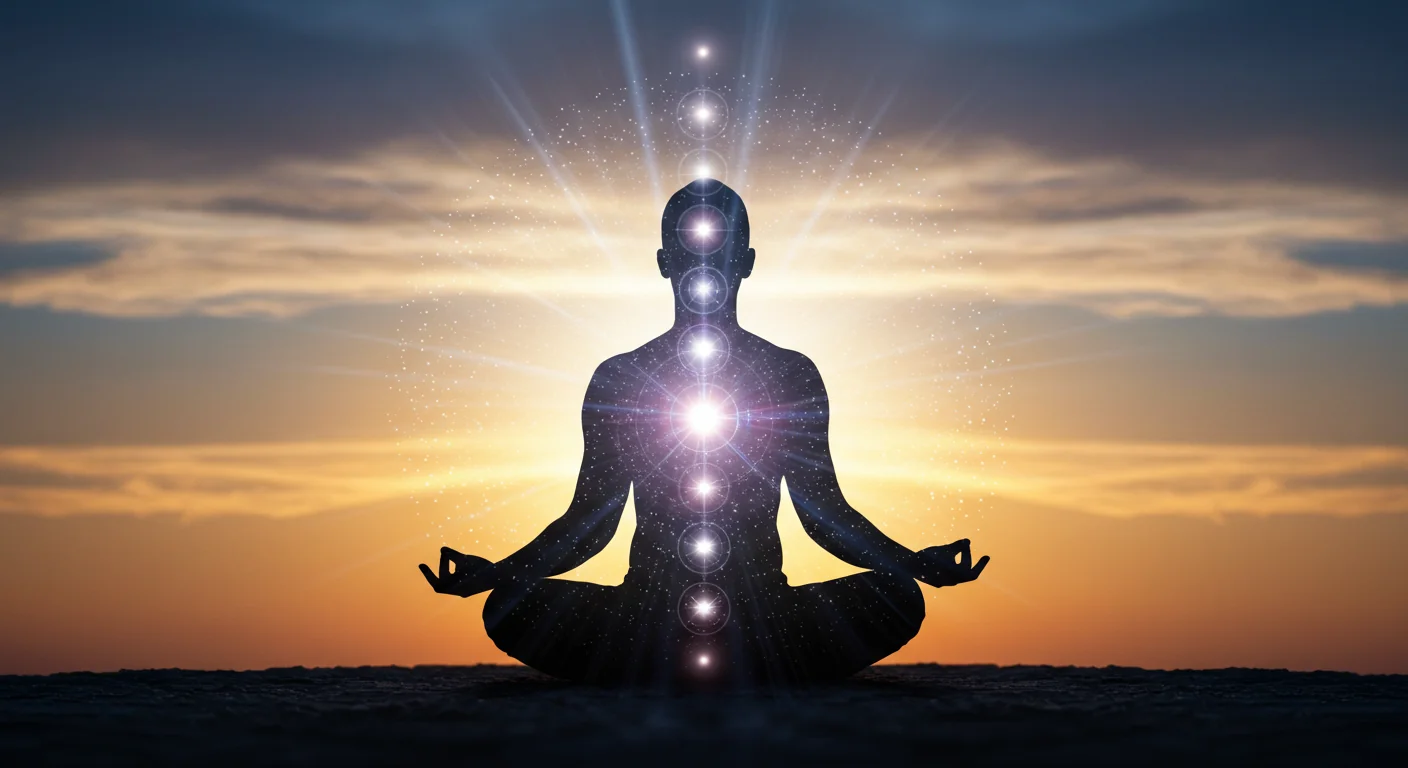 A peaceful image of a person meditating with light surrounding them, symbolizing inner awareness and intuitive abilities awakening.
